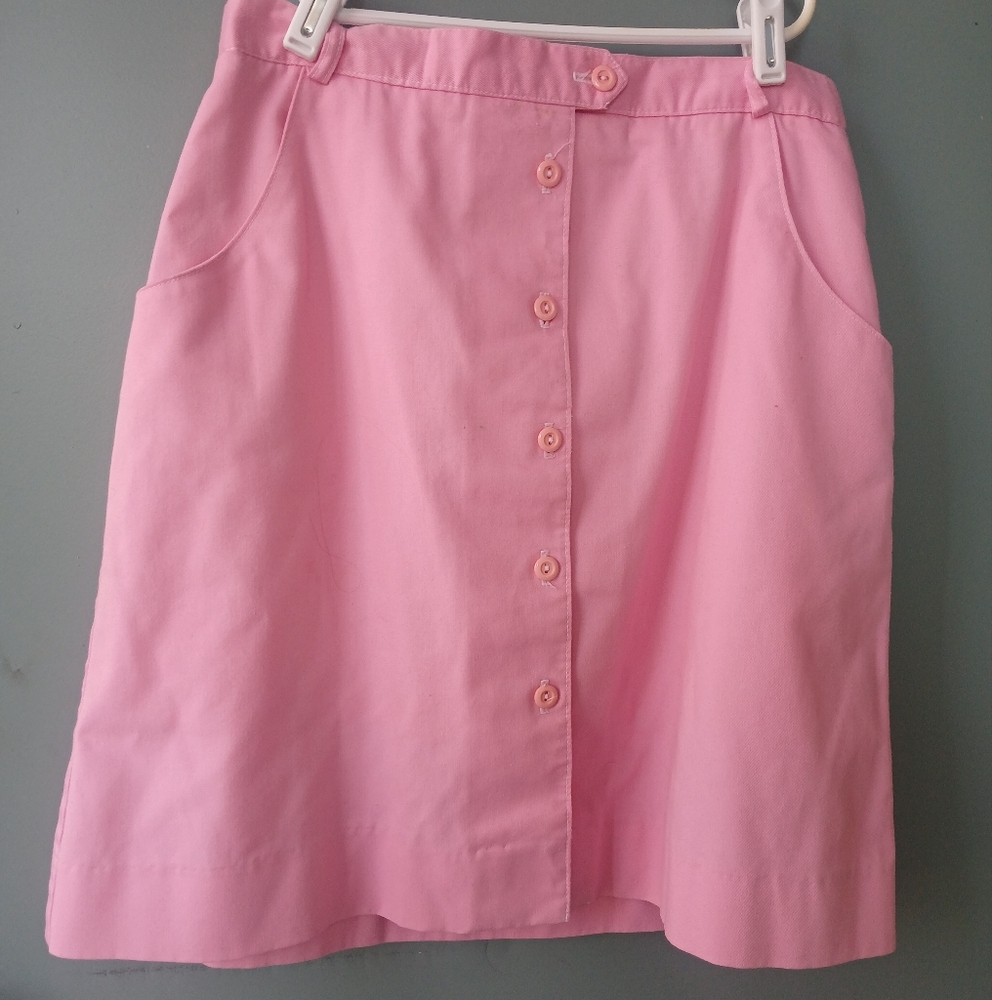 Pink Button-Up Skirt